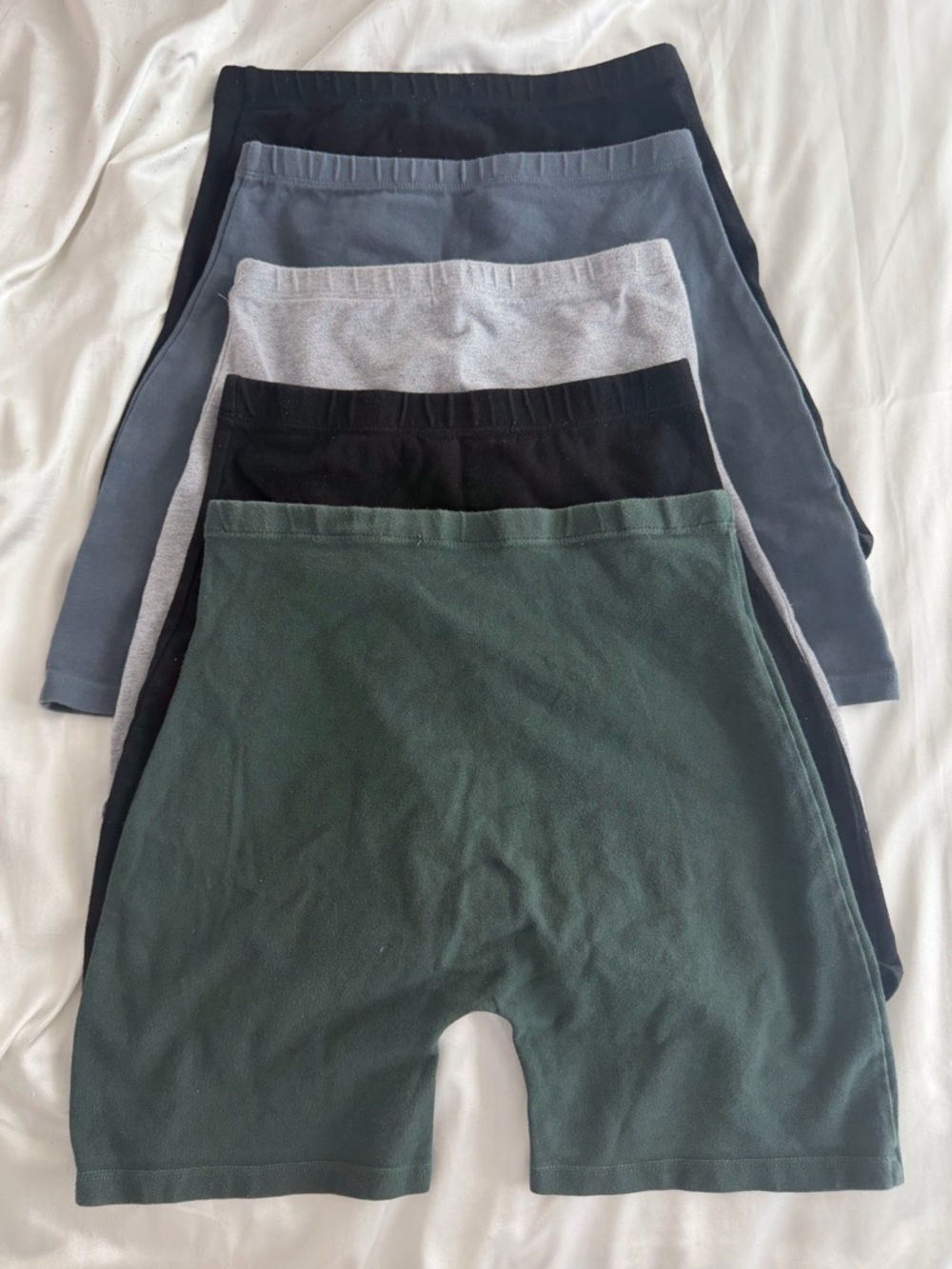 Brandy Melville Kids Knit Bike Shorts - Forest Green, Black, Gray, Blue